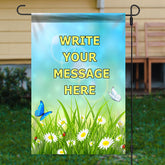Lofaris Personalized Pastoral Daisy Butterfly Garden Flag